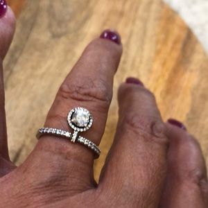 Pandora Dangle Sparkle Ring, Size 7, but fits like a 6.5